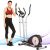 FUNMILY Elliptical Machine, Portable Magnetic Ellptical Exercise Machine with LCD Display for Home Office Use (Black)